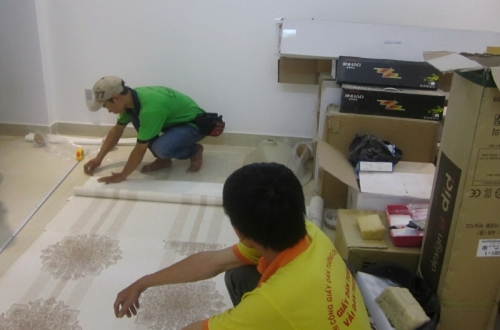 Giấy dán tường thi công tại Thái Hà Giấy dán tường thi công tại Thái Hà