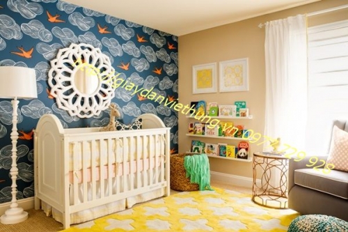 Giấy dán tường tạo điểm nhấn ấn tượng cho không gian. Giấy dán tường tạo điểm nhấn ấn tượng cho không gian.