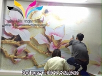 Thi công tranh dán tường 1 Thi công tranh dán tường 1