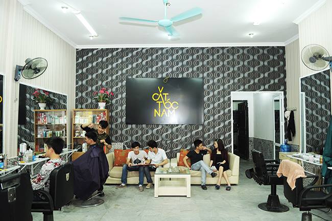 Giấy dán tường cho salon tóc 2 Giấy dán tường cho salon tóc 2