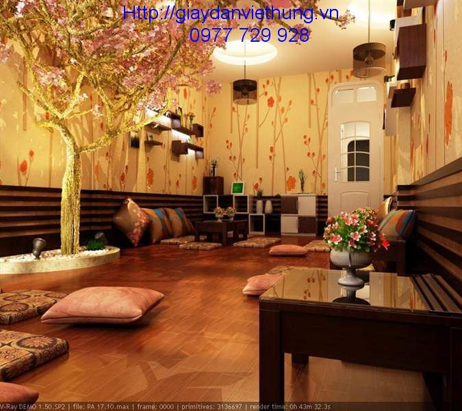 giấy dán tường quán cafe giấy dán tường quán cafe