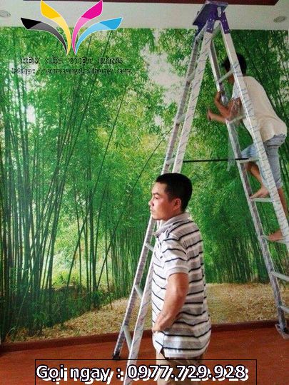 Hình ảnh thi công tranh dán tường 14 Hình ảnh thi công tranh dán tường 14